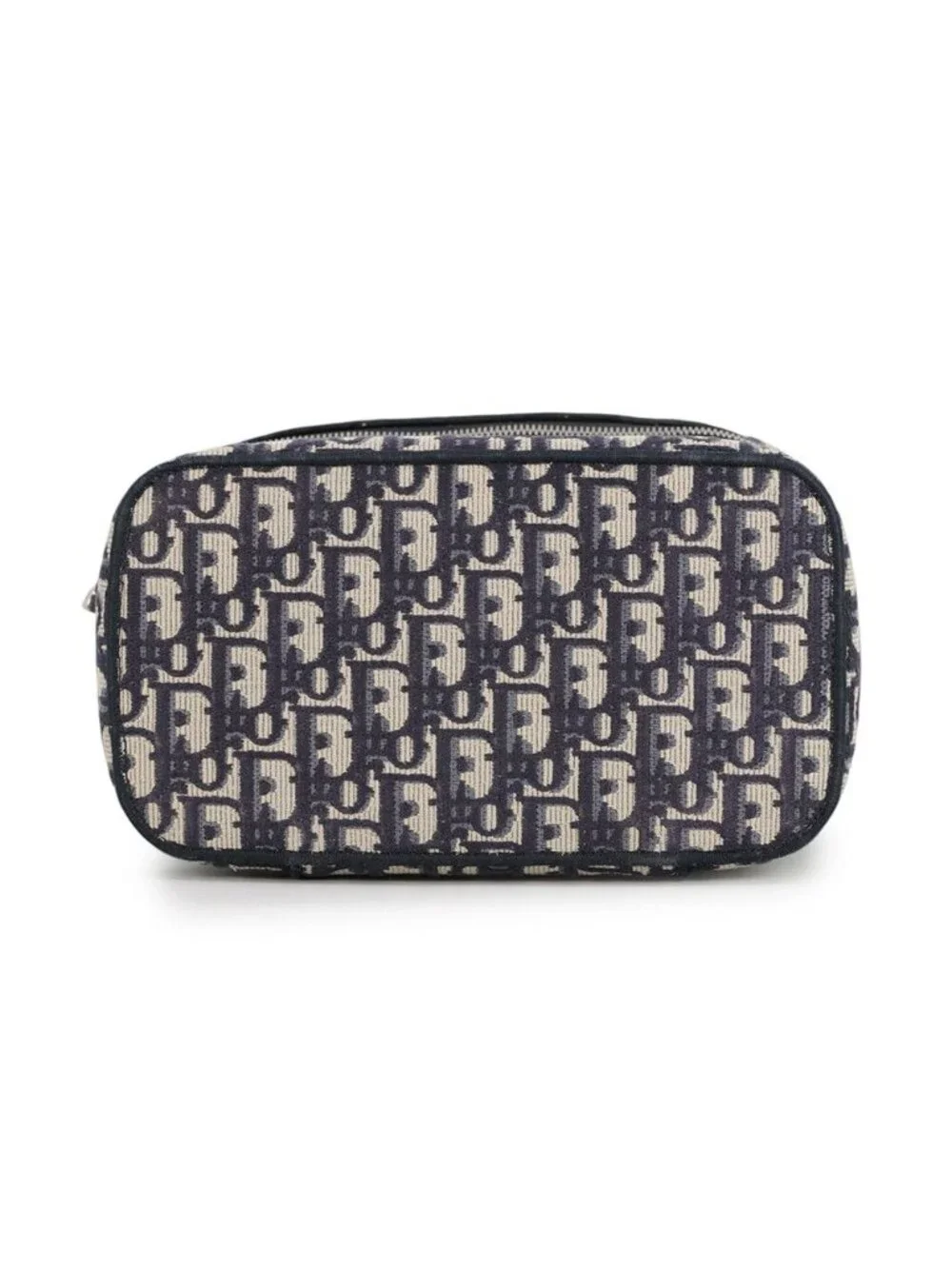Dior Handbag Oblique Embroidered Travel Vanity Bag Medium Canvas